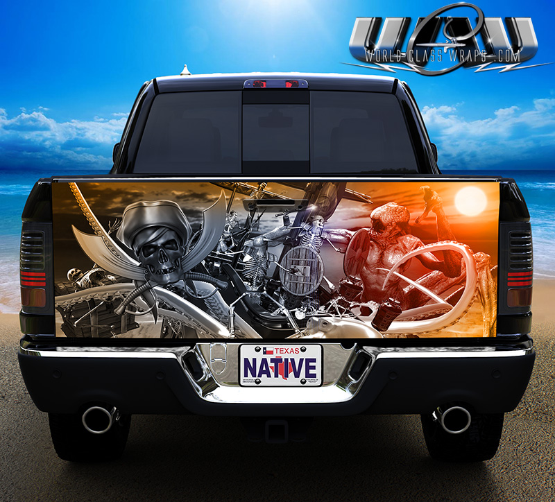 pirate pickup truck tailgate graphic