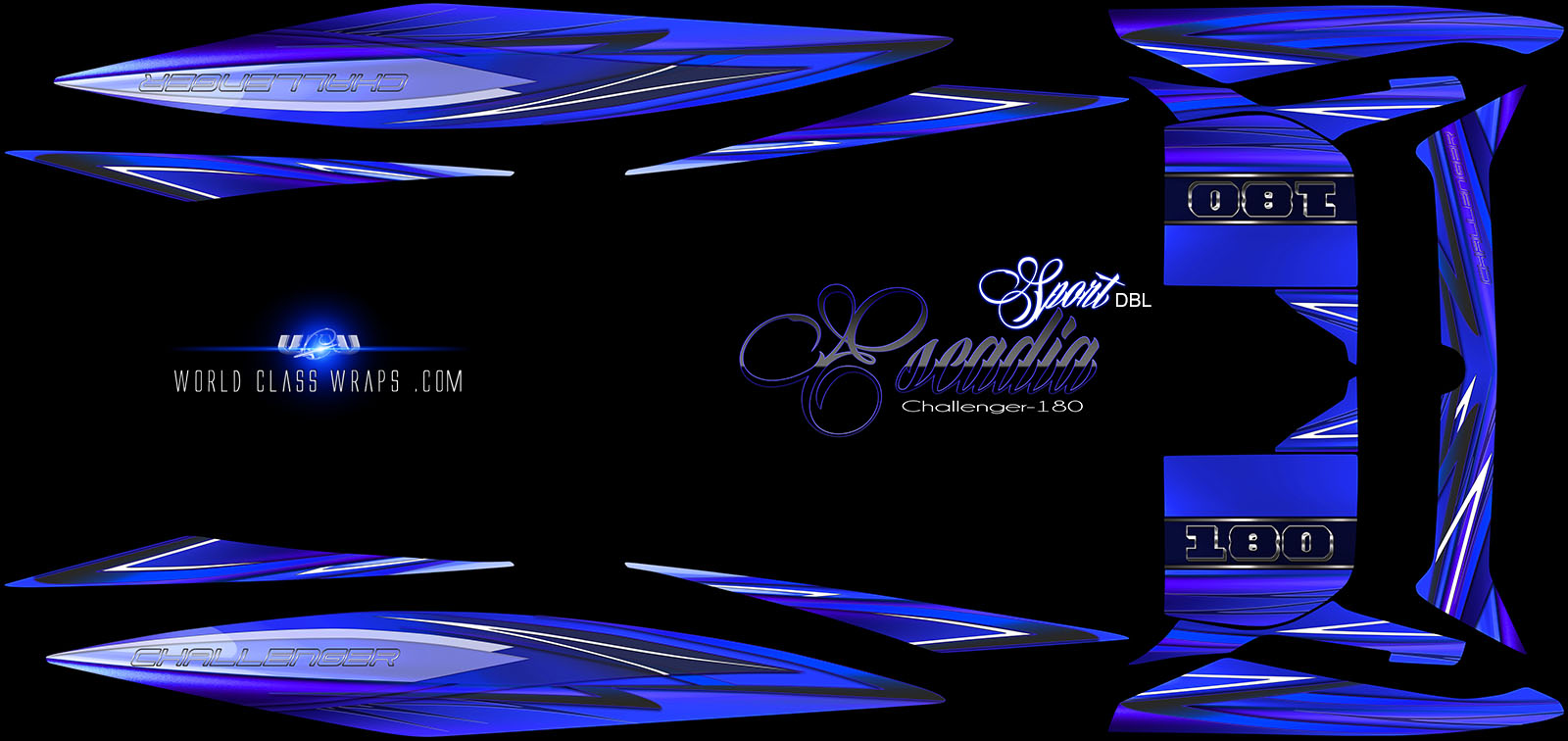 Mauve Blue Escadia for seadoo Challenger 180 boat