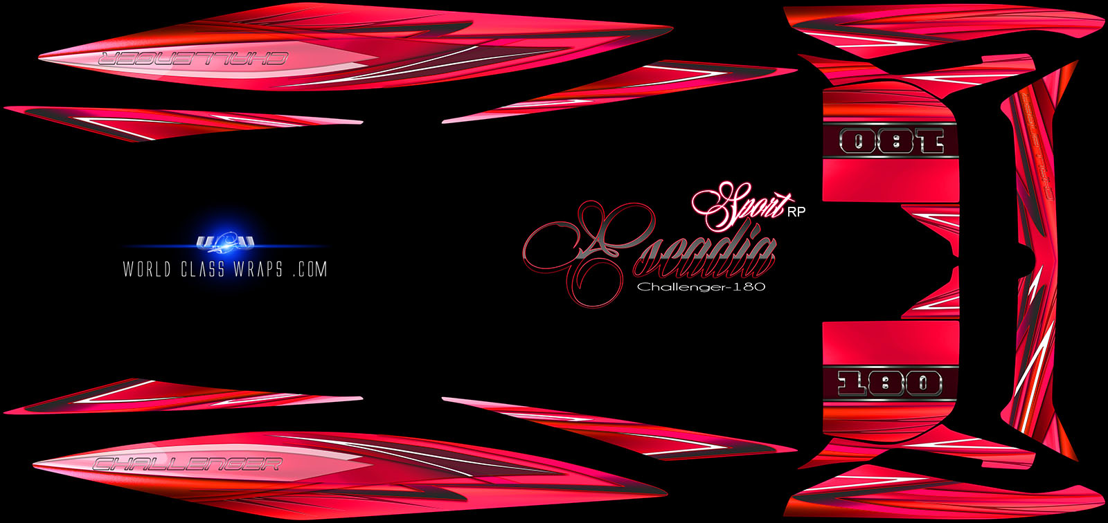 Red Escadia for seadoo Challenger 180 boat