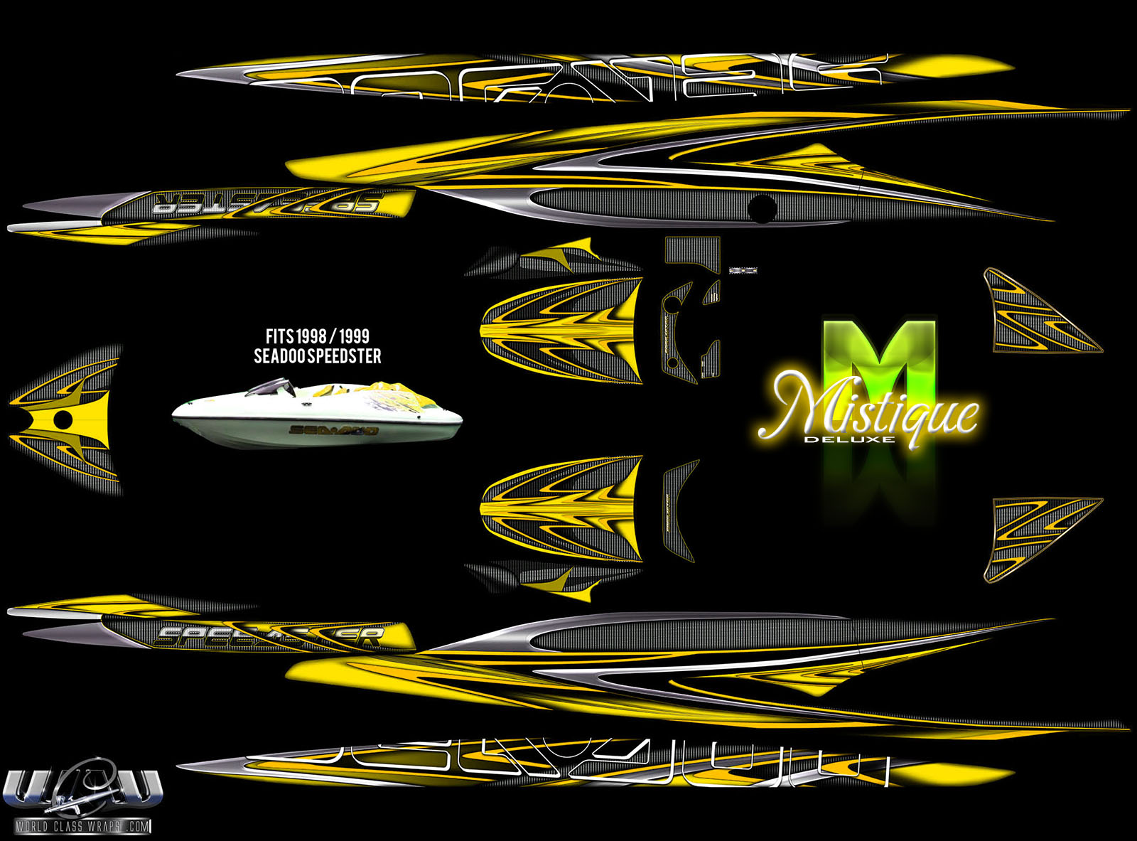 MYSTIQUE YELLOW DELUXE SEADOO SPEEDTSER