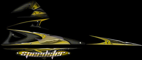 Carbon Fiber boat graphics gold