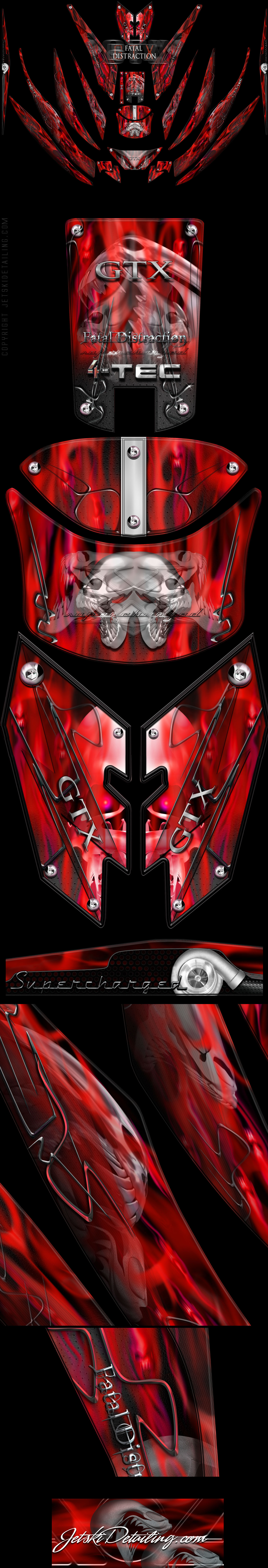 Fatal Distraction Red wrap for sea-doo GTX pwc