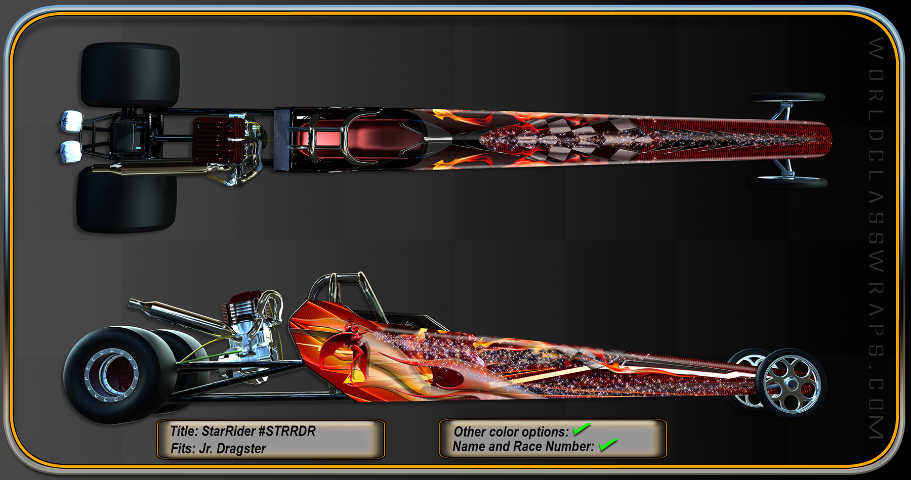 image of dragster graphics wrap titled Star Rider